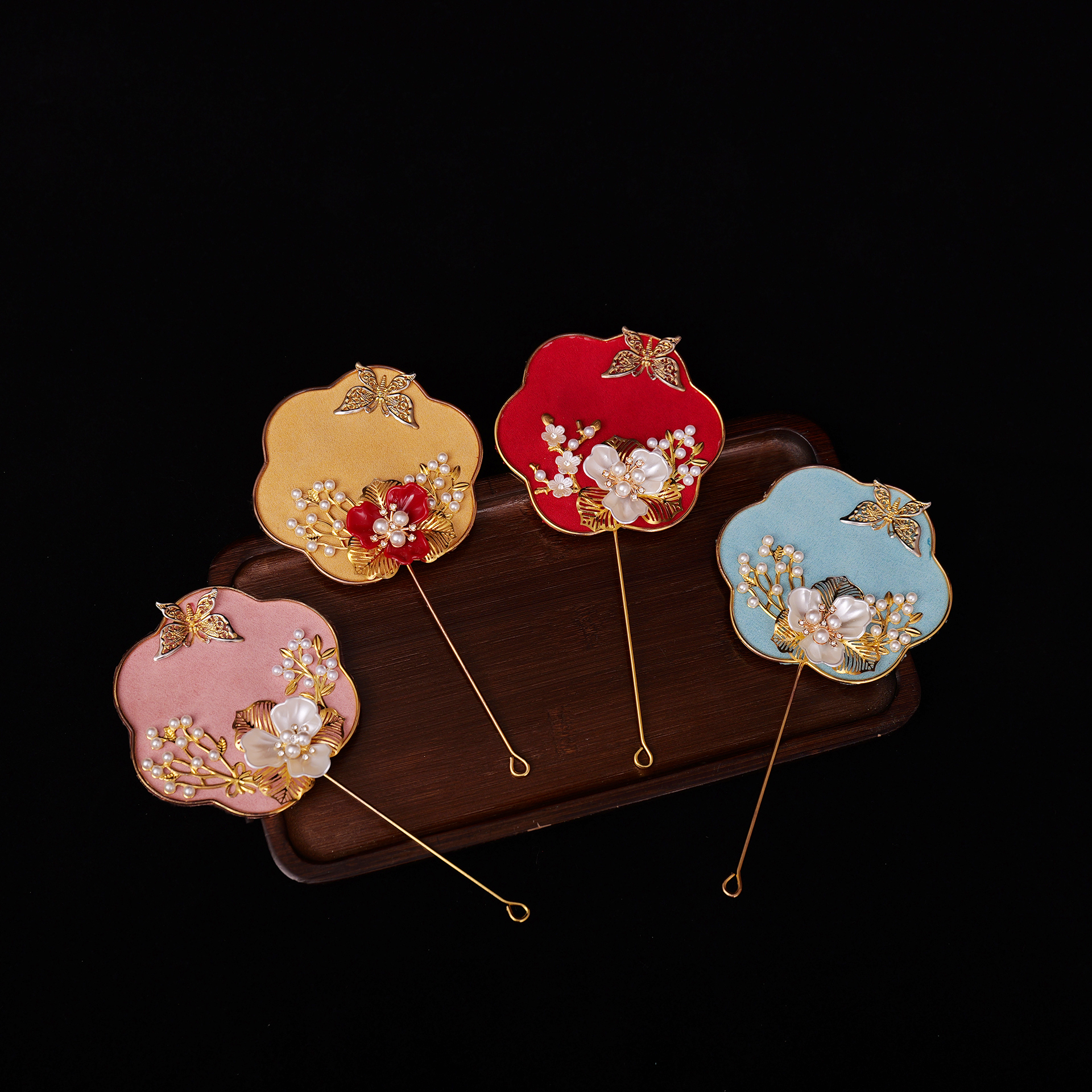 迷你伴娘小团扇春秋季旗袍汉服出游赏花拍照小道具巴掌扇