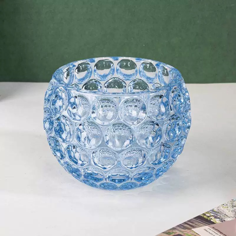 玻璃茶洗大号特大号家用茶渣缸日式禅意水晶锤纹洗茶碗茶具配件