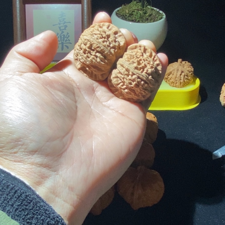 文玩核桃吊坠白狮子