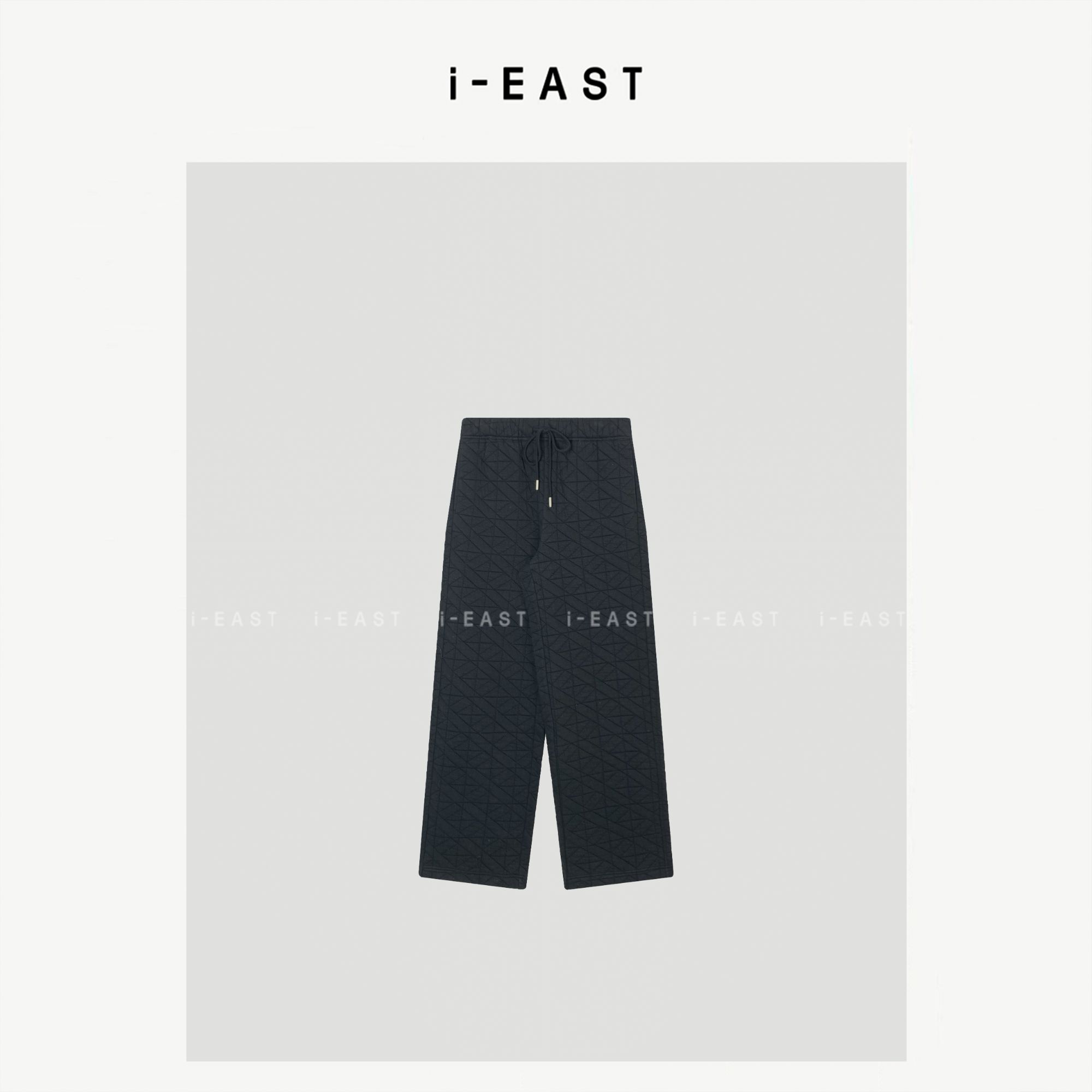 i-EAST 懒人长腿裤~秋冬压线设计感松紧腰休闲裤-5D K14591