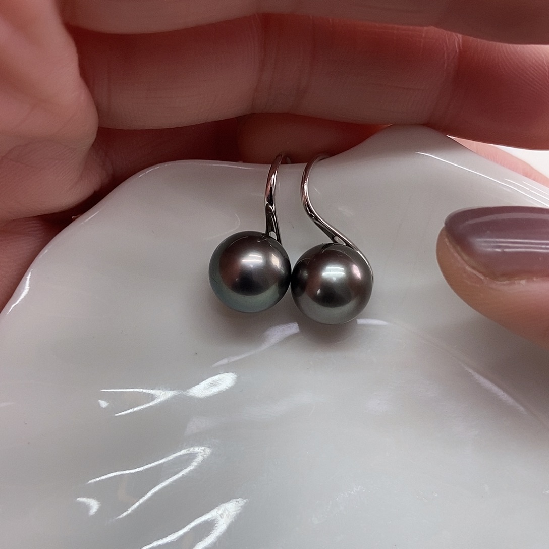 银S925镶嵌耳饰海水珍珠