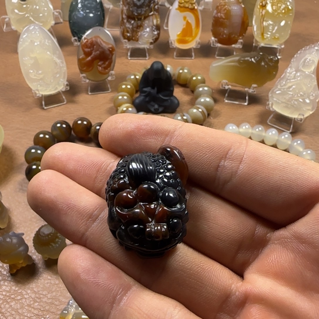 越***好玛瑙/玉髓未镶嵌吊坠(不含链)