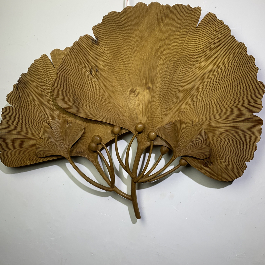 非遗木雕银杏叶摆件创意挂件