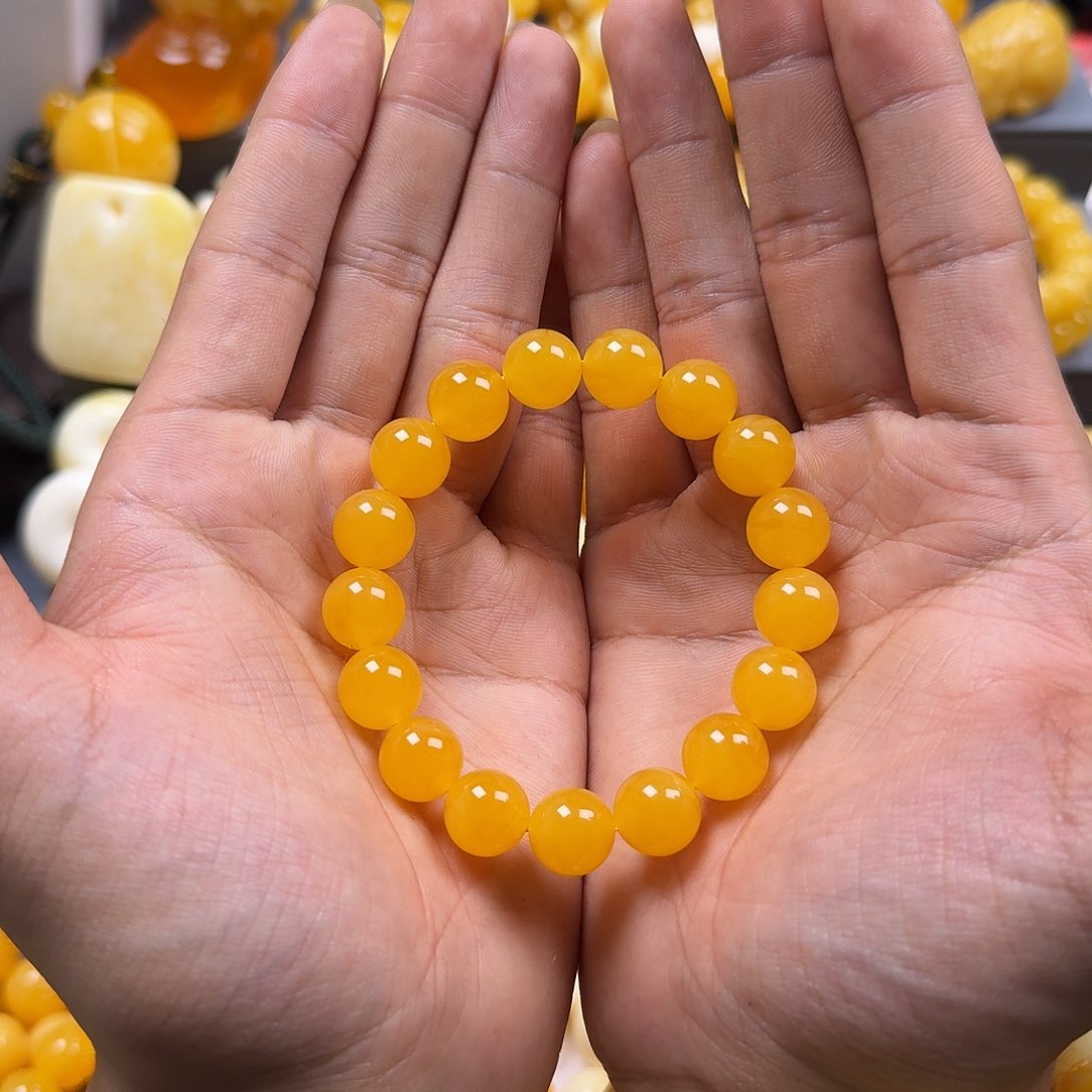 琥珀珠宝奇石未镶嵌同料12mm