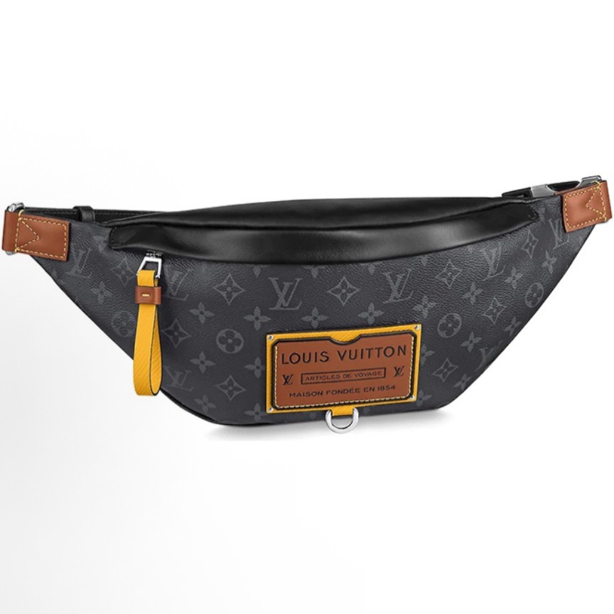 95新 LouisVuitton/路易威登 Discovery徽章黑老花胸包2255