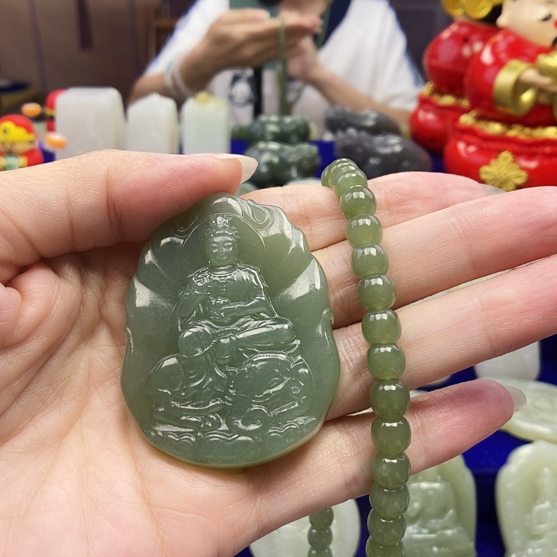 和田玉未镶嵌颈饰@**@