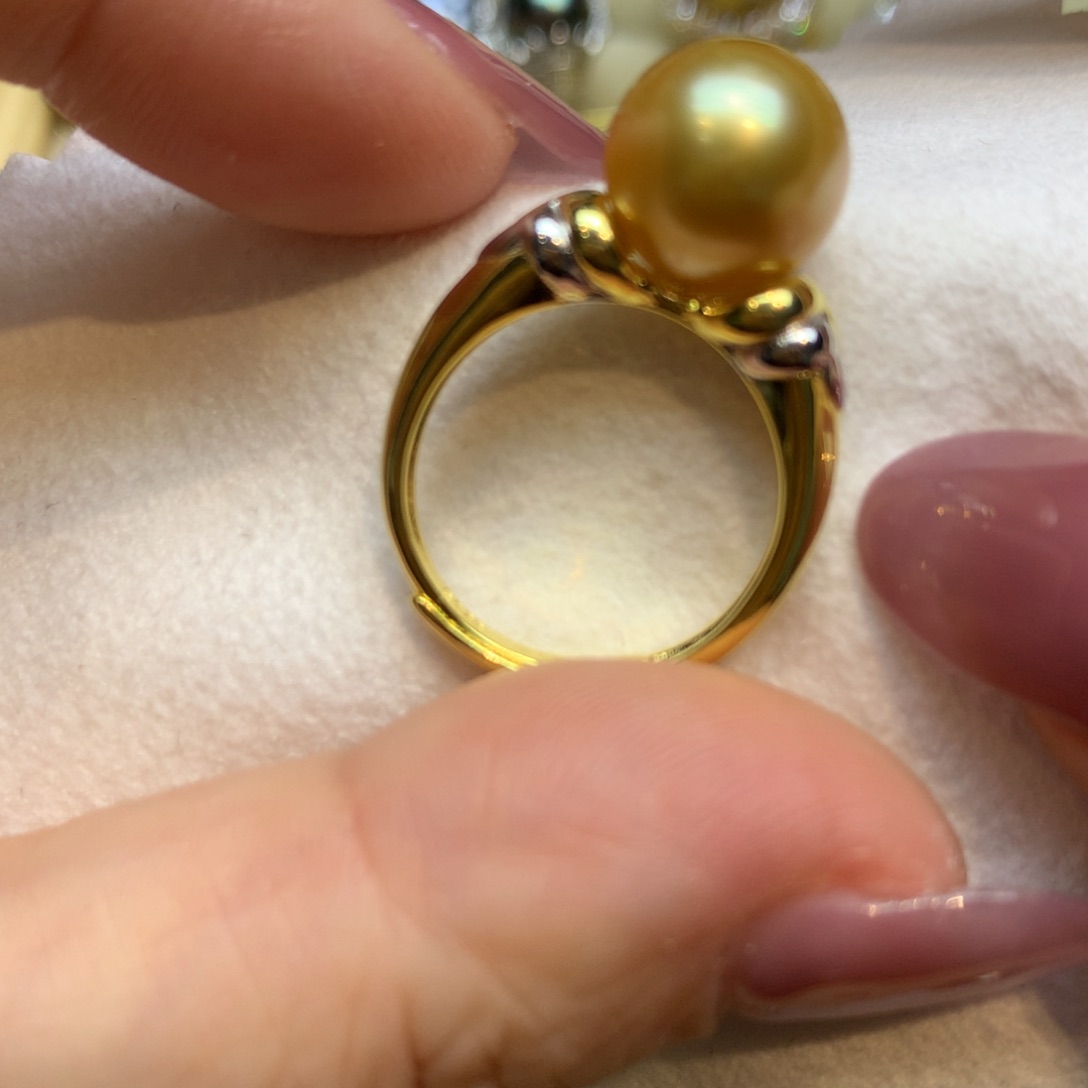 银S925镶嵌戒指海水珍珠