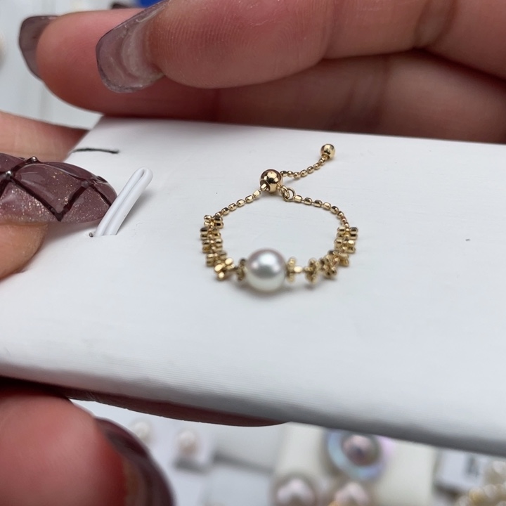 海水珍珠戒指18K金镶嵌