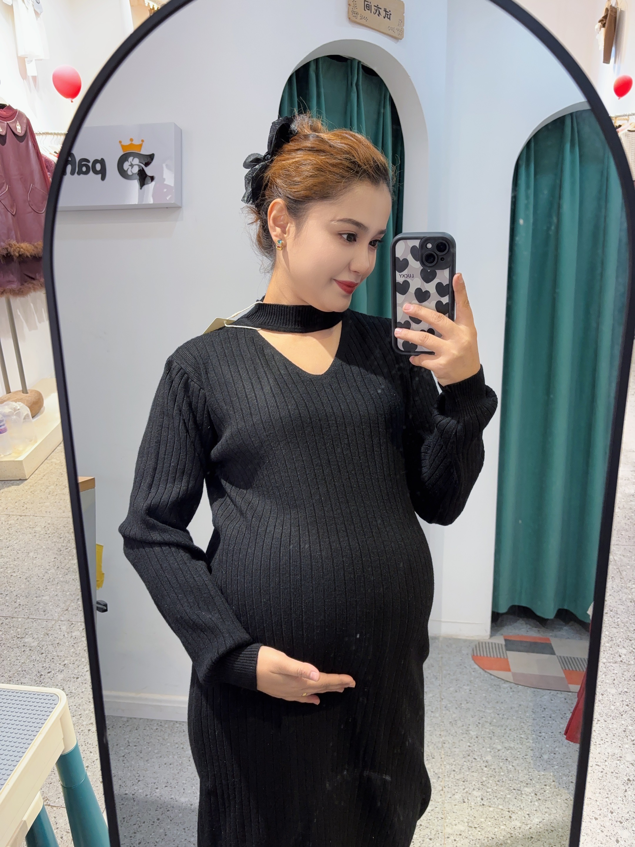 显瘦百搭针织修身连衣裙