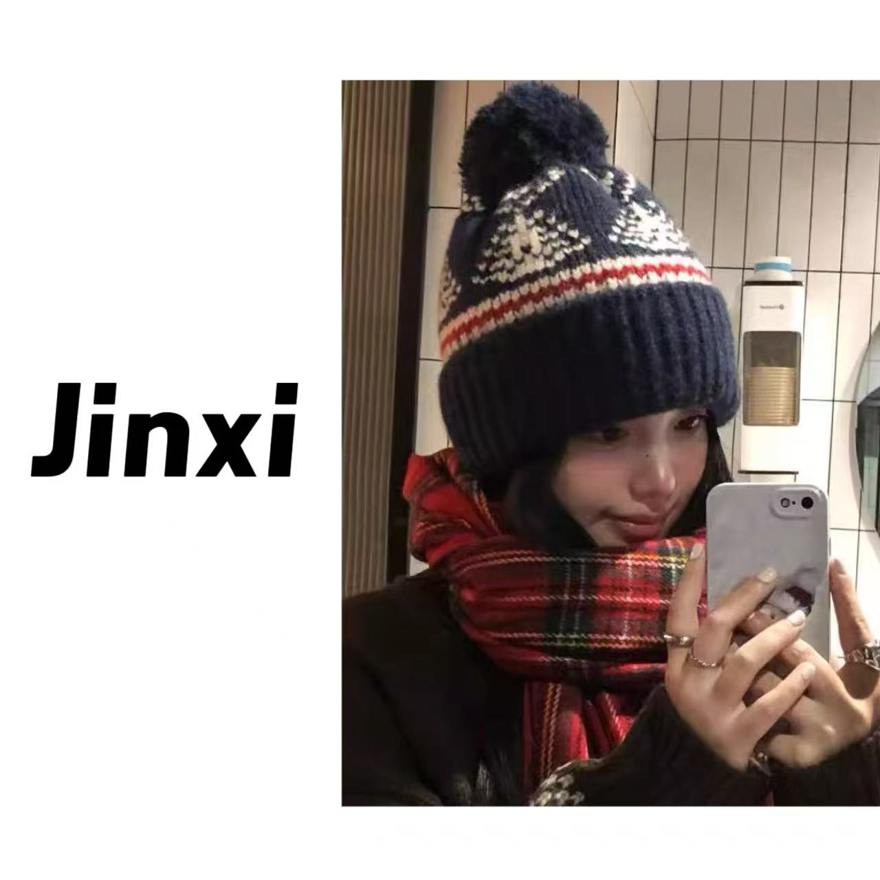 金喜家-【费尔岛球球帽】秋冬氛围感复古针织费尔岛球球毛线帽