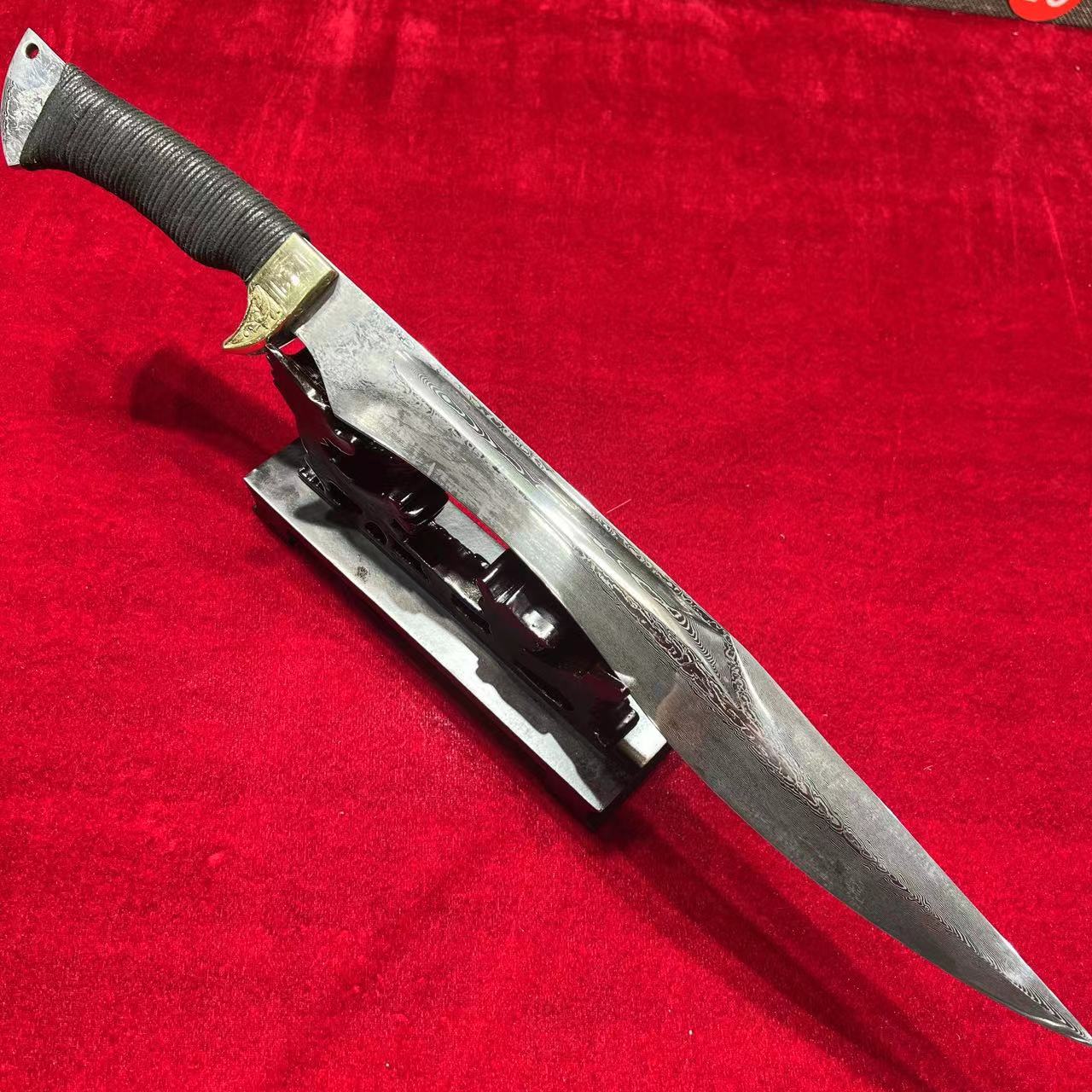 龙泉剑手工一体锻打百炼花纹钢户外冷兵器武术刀收藏未开刃