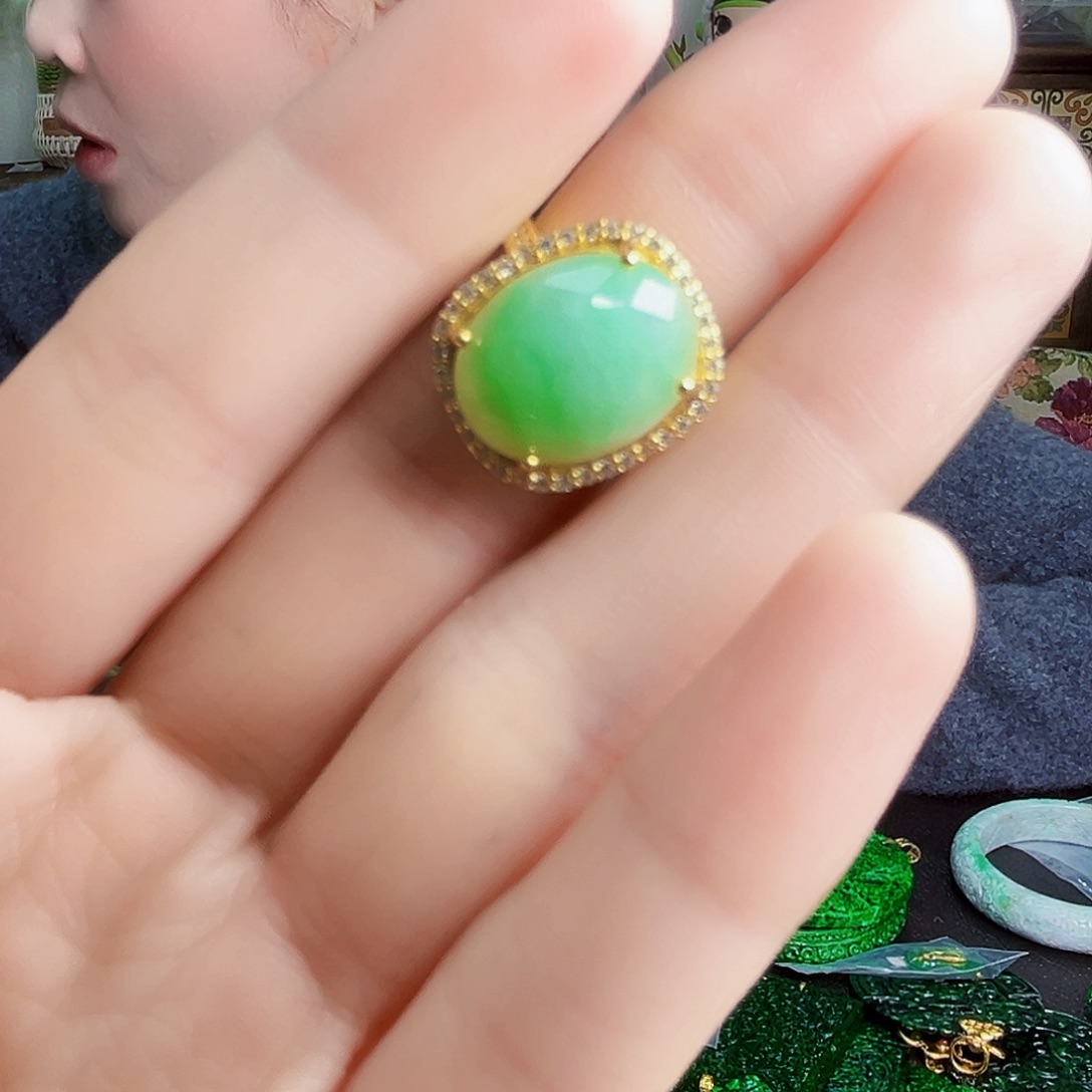 颈饰银S925镶嵌翡翠