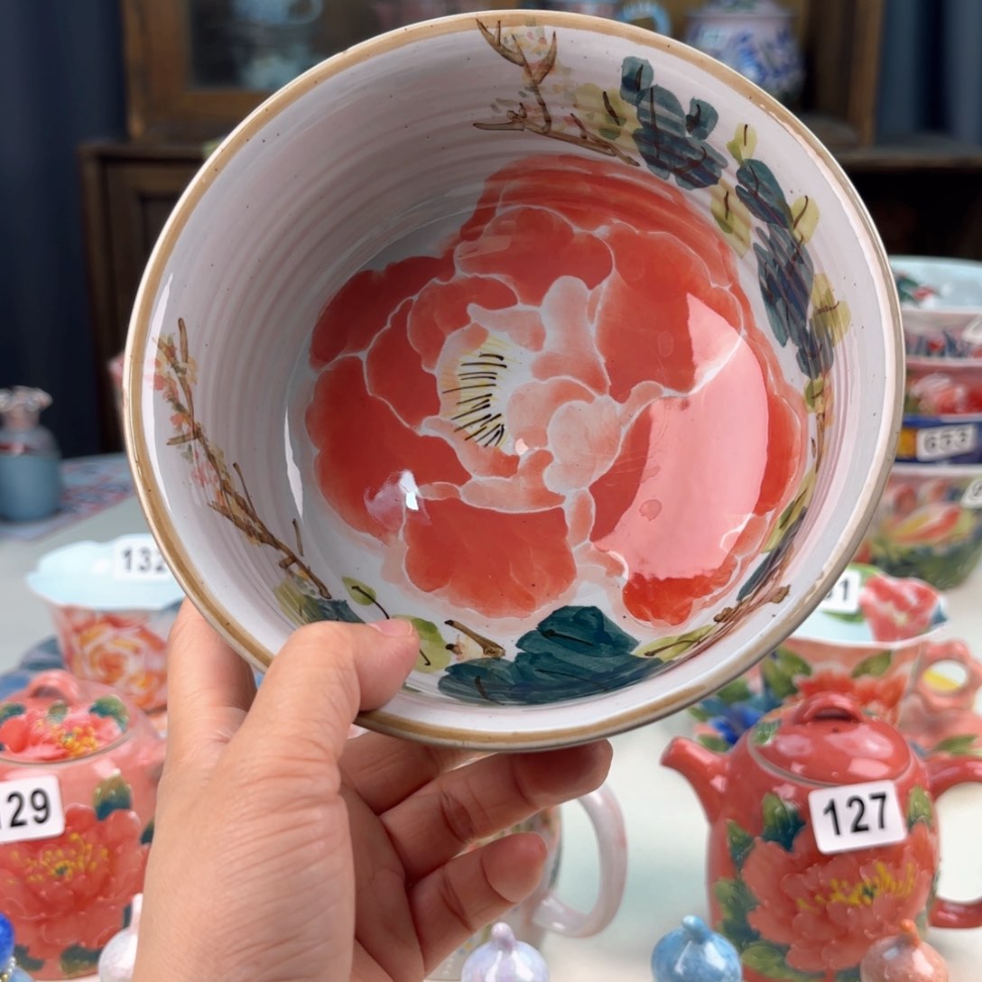 景德镇手绘高温釉下彩陶瓷茶具