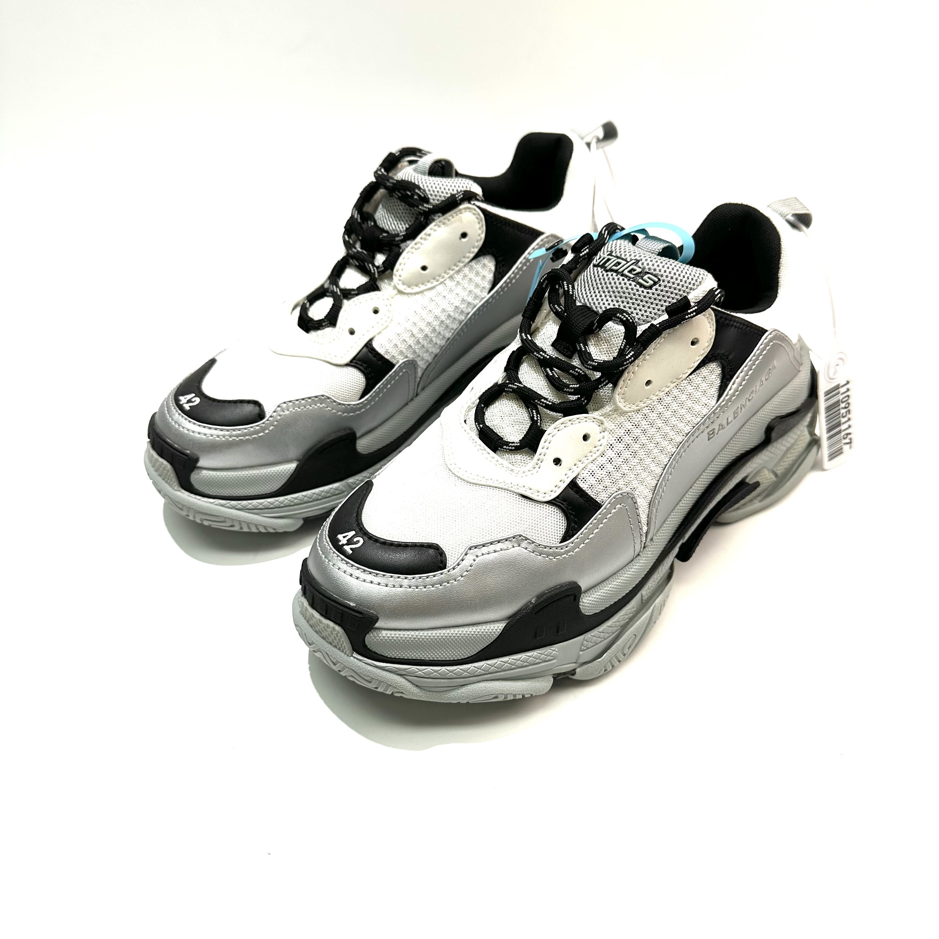 99新 Balenciaga/巴黎世家 42码 黑白色Triples老爹鞋bl0646