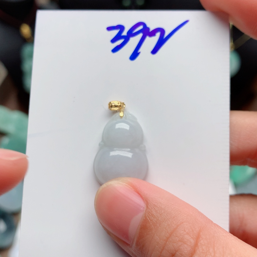 翡翠颈饰银S925镀金镶嵌吊坠