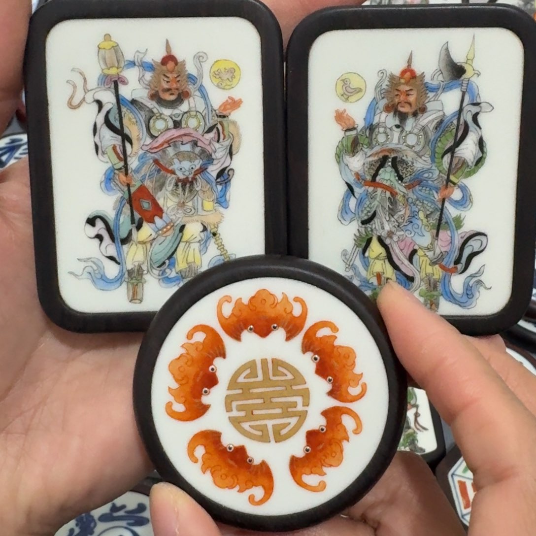 瓷片颍*门神➕五福挂件