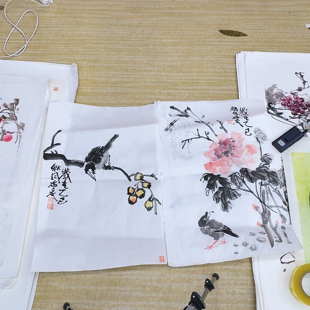 用***7国画两张手绘作品