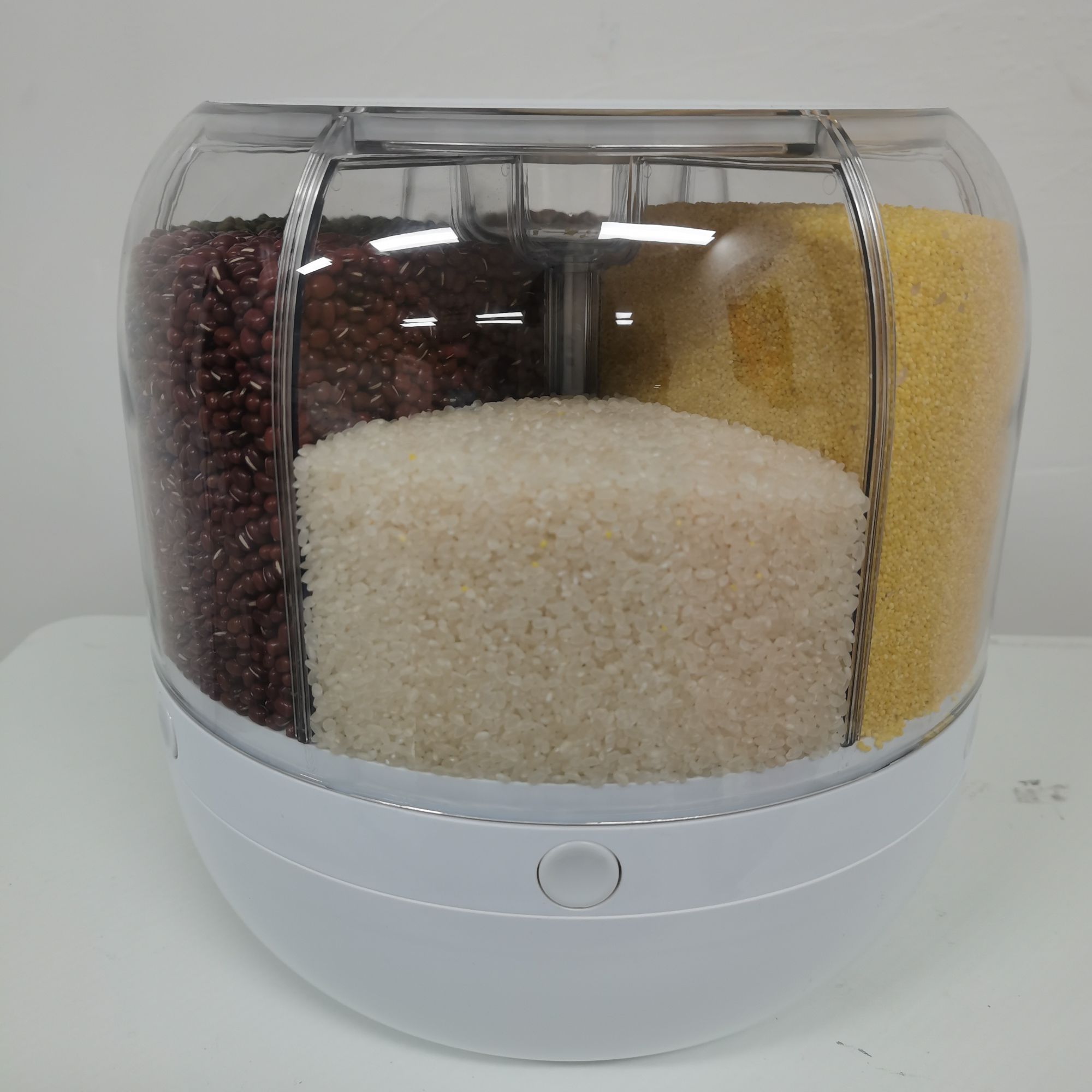 米桶家用分格旋转收纳盒