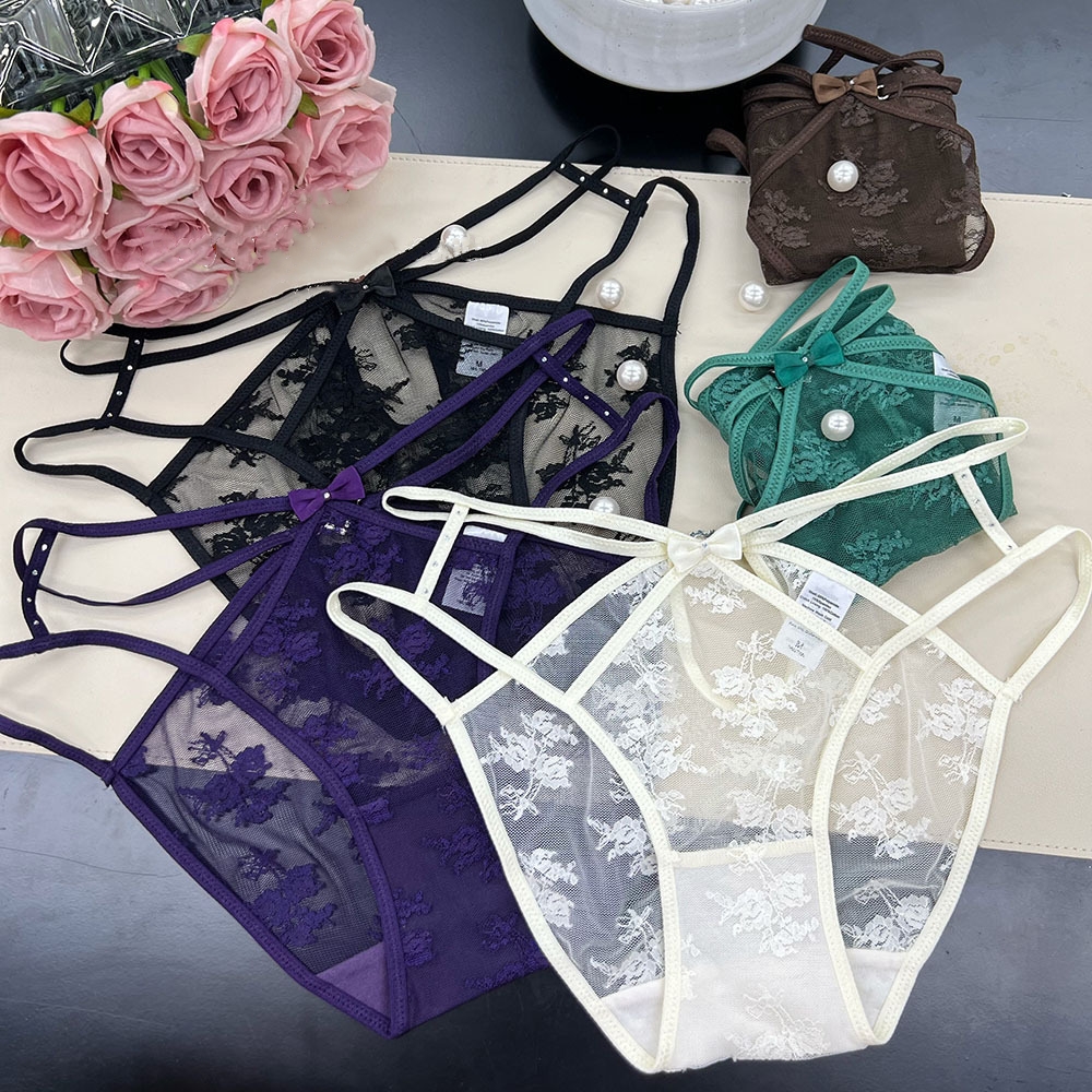【80-130】高级感纯欲火辣蕾丝女内裤低腰时尚透气欧美性感女三角裤