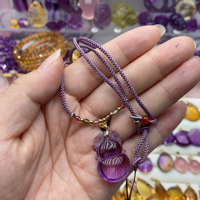 【闪购商品】水晶水晶吊坠18K金镶嵌