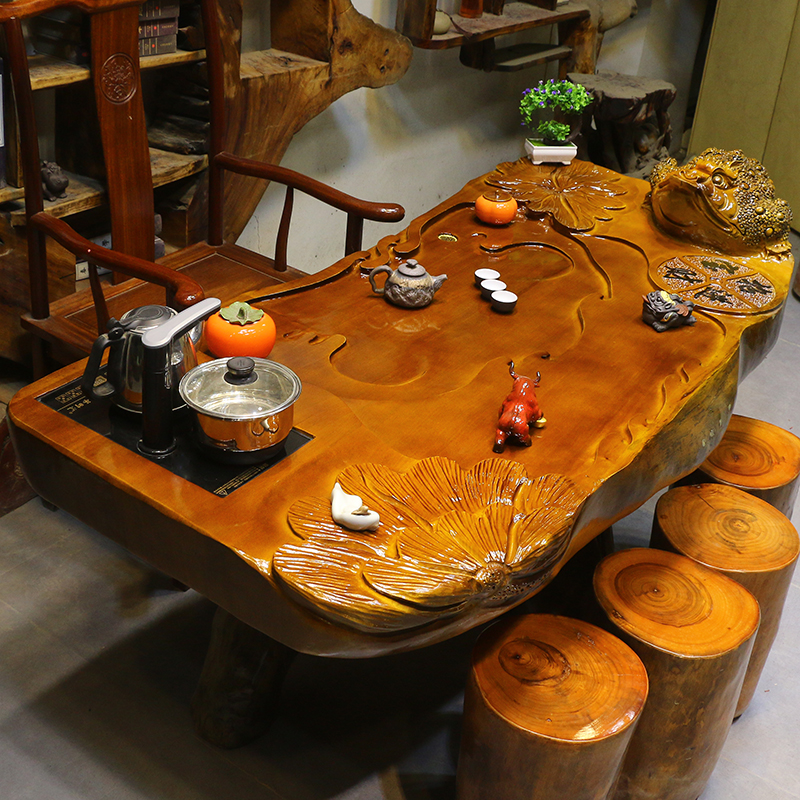 楠木根雕茶台整体树根茶桌椅组合茶几木雕树头实木MH10842