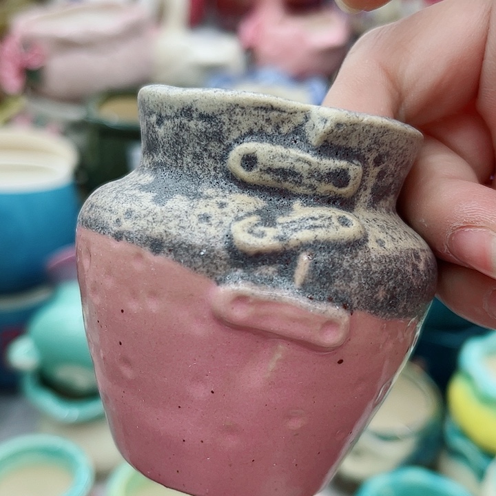 多肉绿植陶瓷花盆9.9包邮，有孔