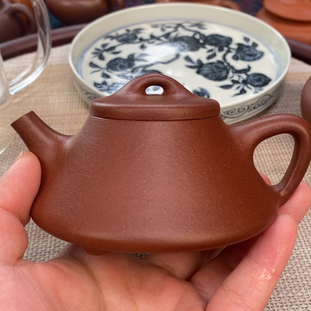 清***.紫砂茶壶紫砂壶红降坡石瓢11111