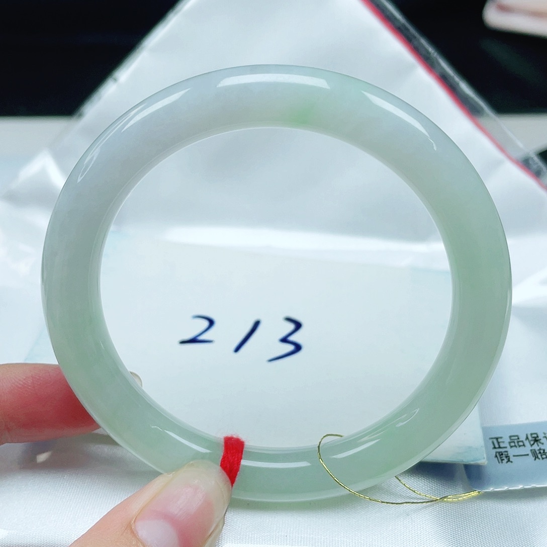 翡翠未镶嵌手镯（圆镯）美人条54.7