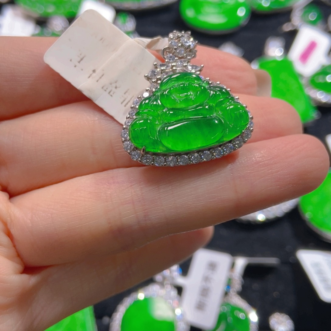翡翠吊坠(不含链)银S925镶嵌