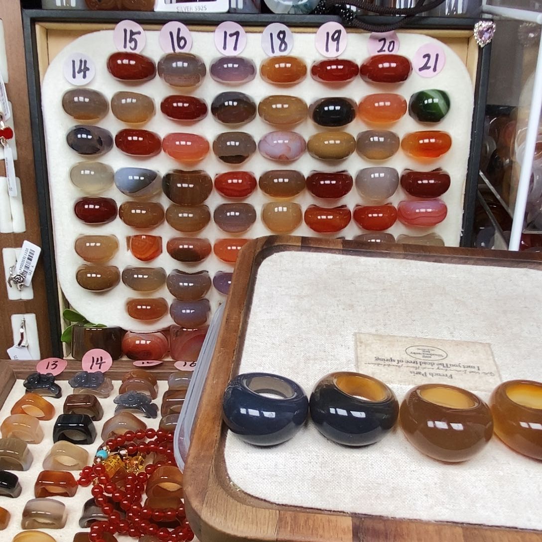 用***2玛瑙/玉髓合金戒指