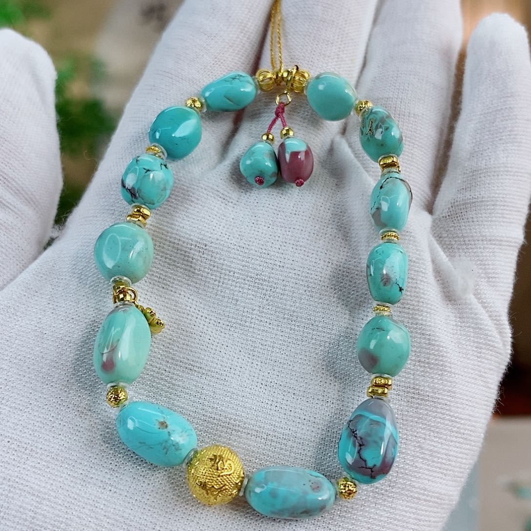 18K金镶嵌绿松石珠宝奇石