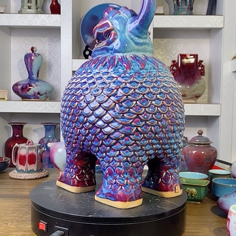 摆件笑**生禹州神后钧瓷原产地~