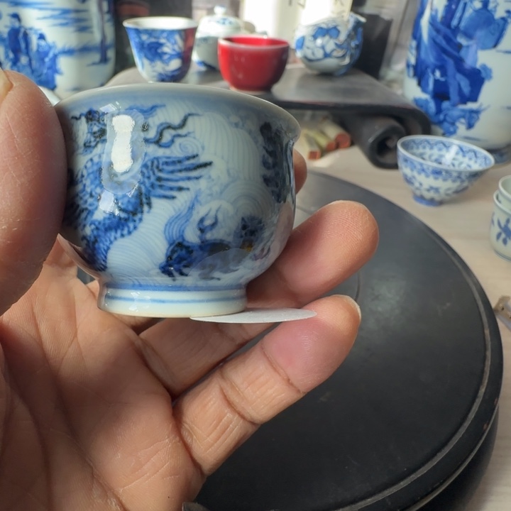 ༼***༽摆件青花花卉小小摆件