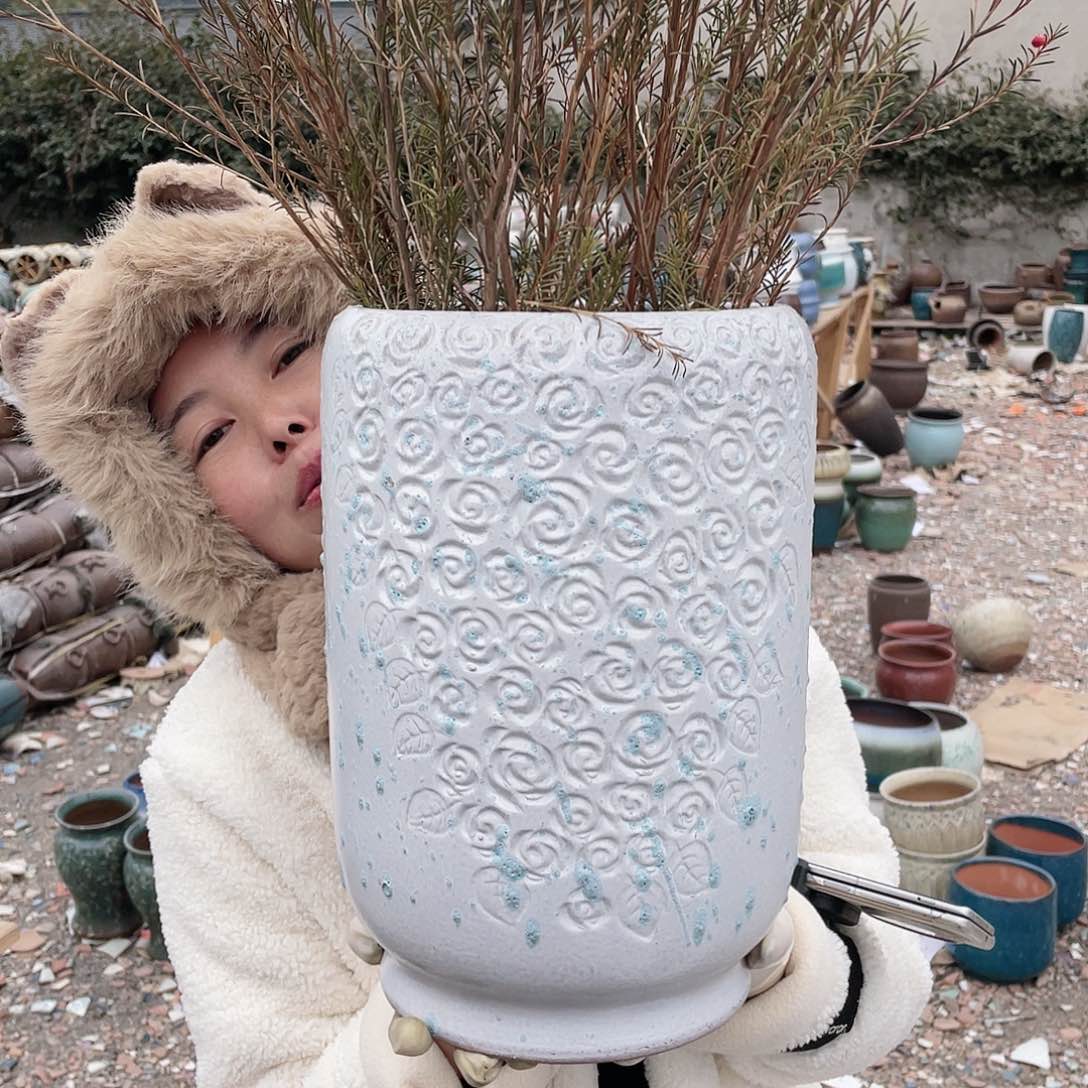 红陶王嫂花盆0125-126