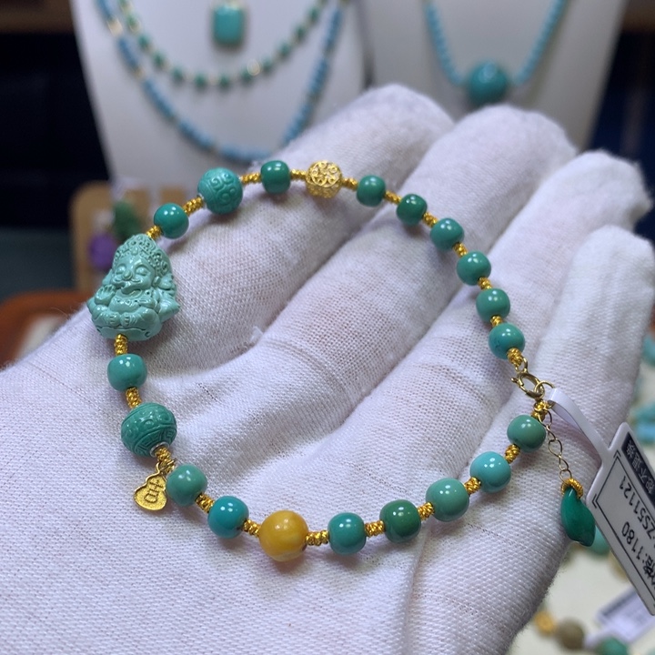 绿松石18K金镶嵌单圈