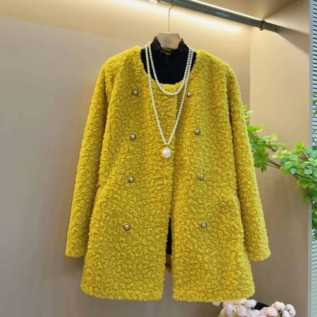 韩系高级宽松休闲减龄多巴胺外套（长80左右）