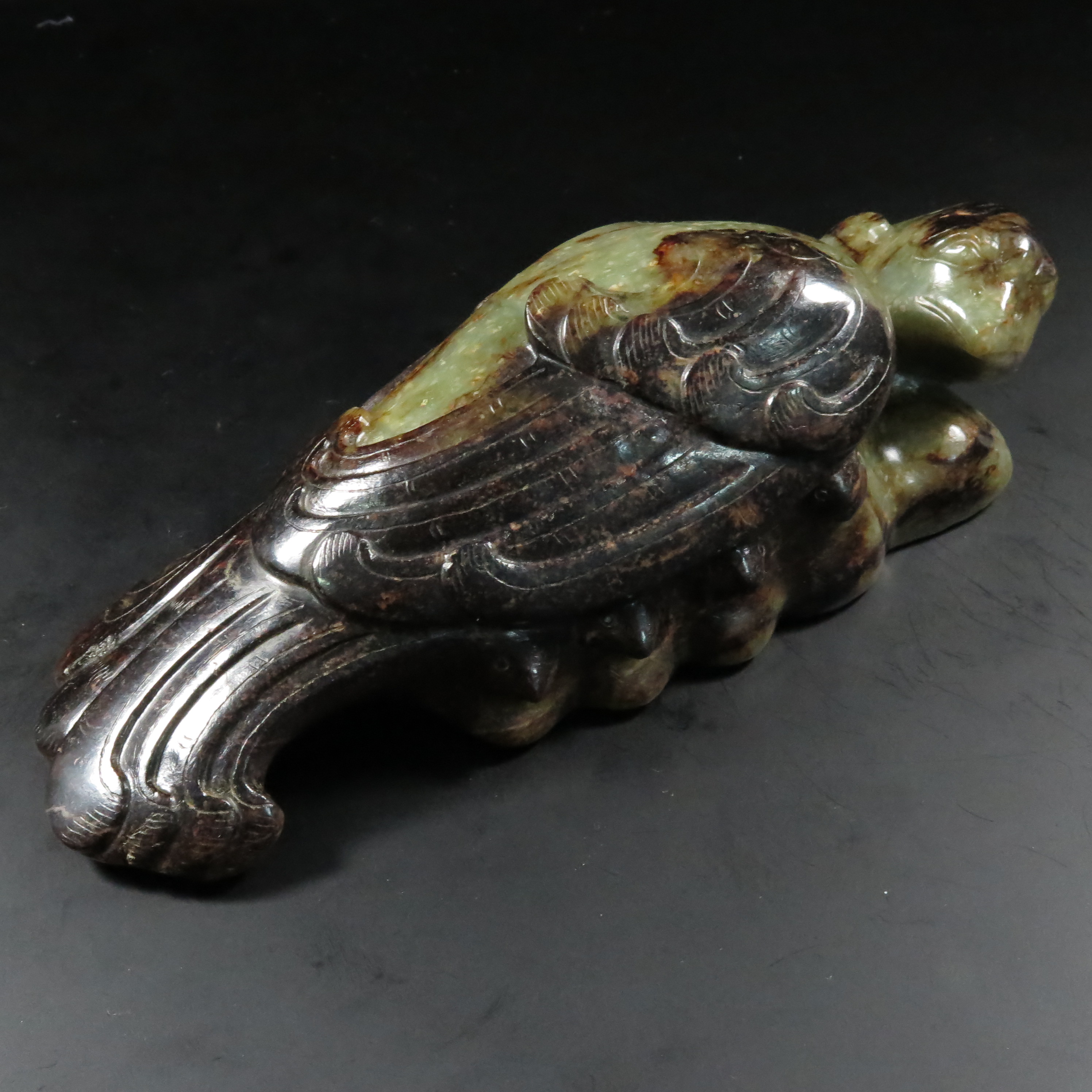 清代提油圆雕玉鹰/HY562805/和田玉/槐荫山房