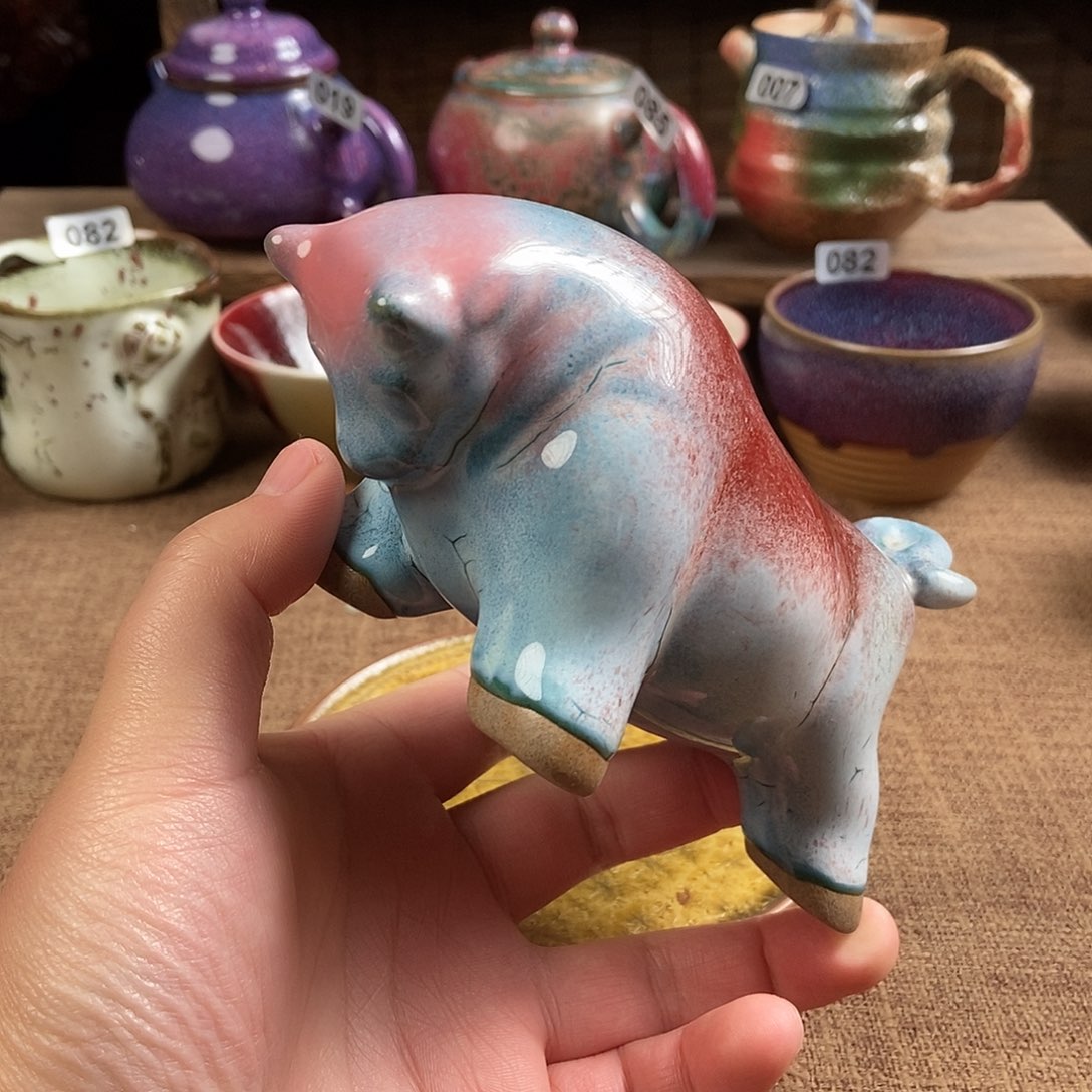 瓷片钧瓷茶壶艺术
