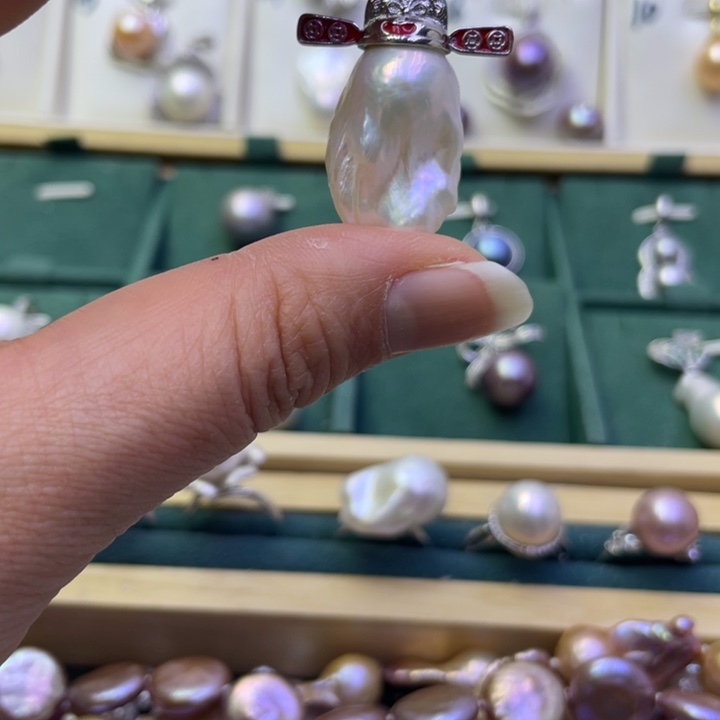 淡水珍珠吊坠(不含链)合金