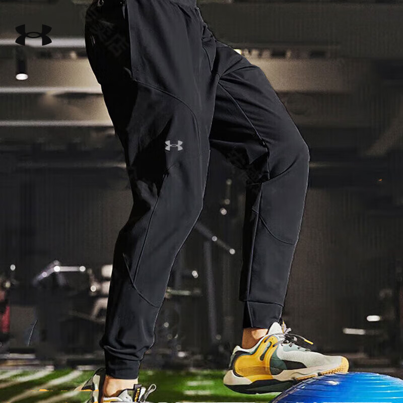 安德玛运动裤男裤弹力透气速干束脚裤子跑步健身训练休闲长裤男  