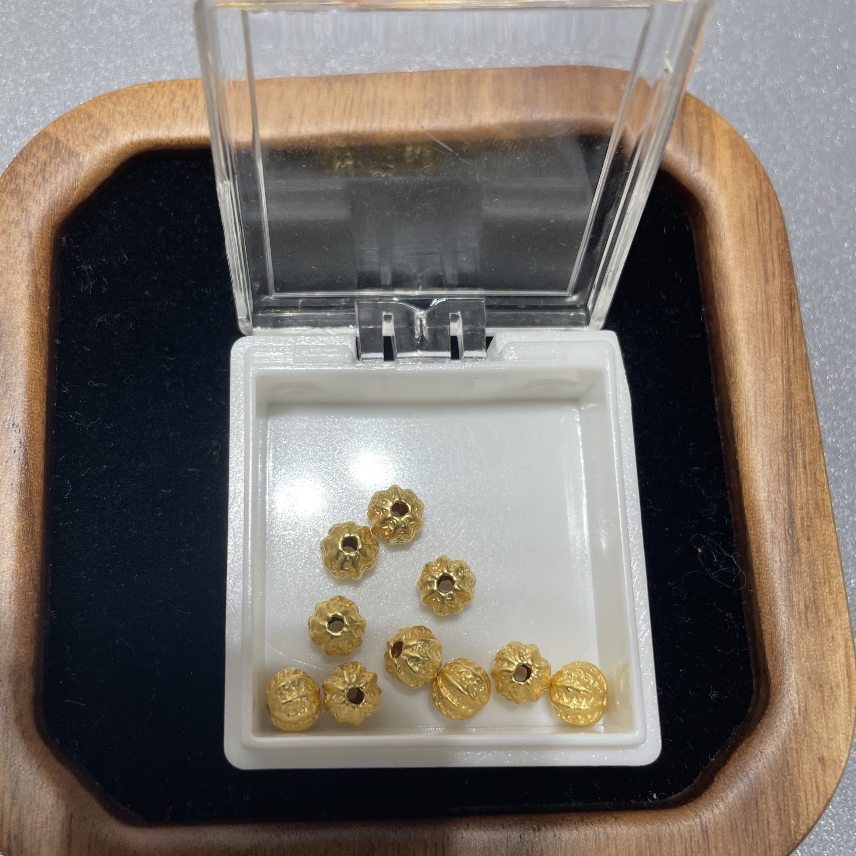 足金999素金5D硬金6MM核桃珠（此订单发一对）