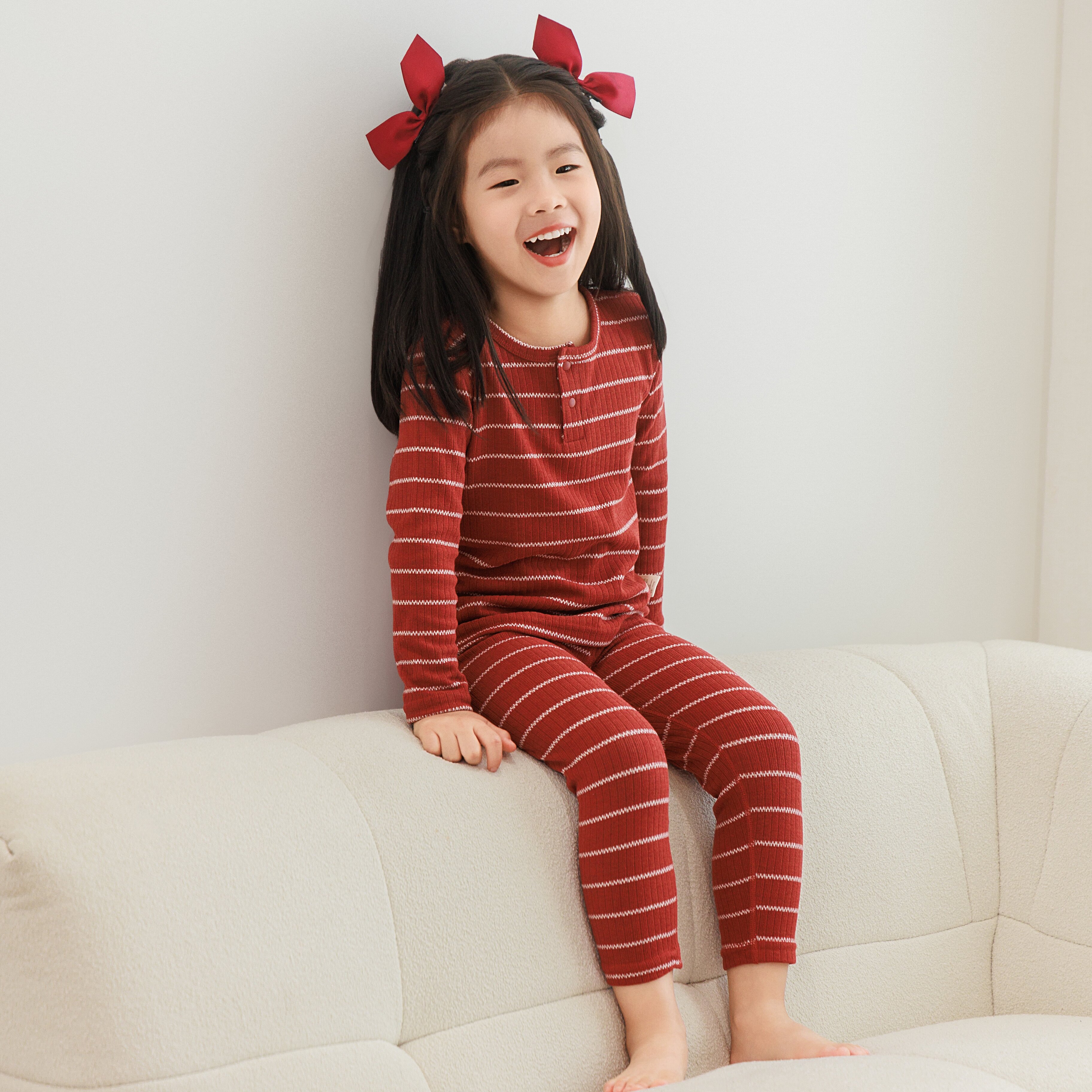 雅赞长袖家居服套装宝宝打底中大童内衣套码段90-160