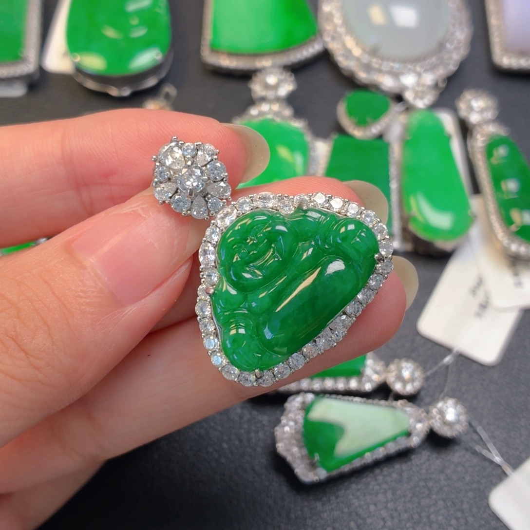 翡翠银S925镶嵌颈饰