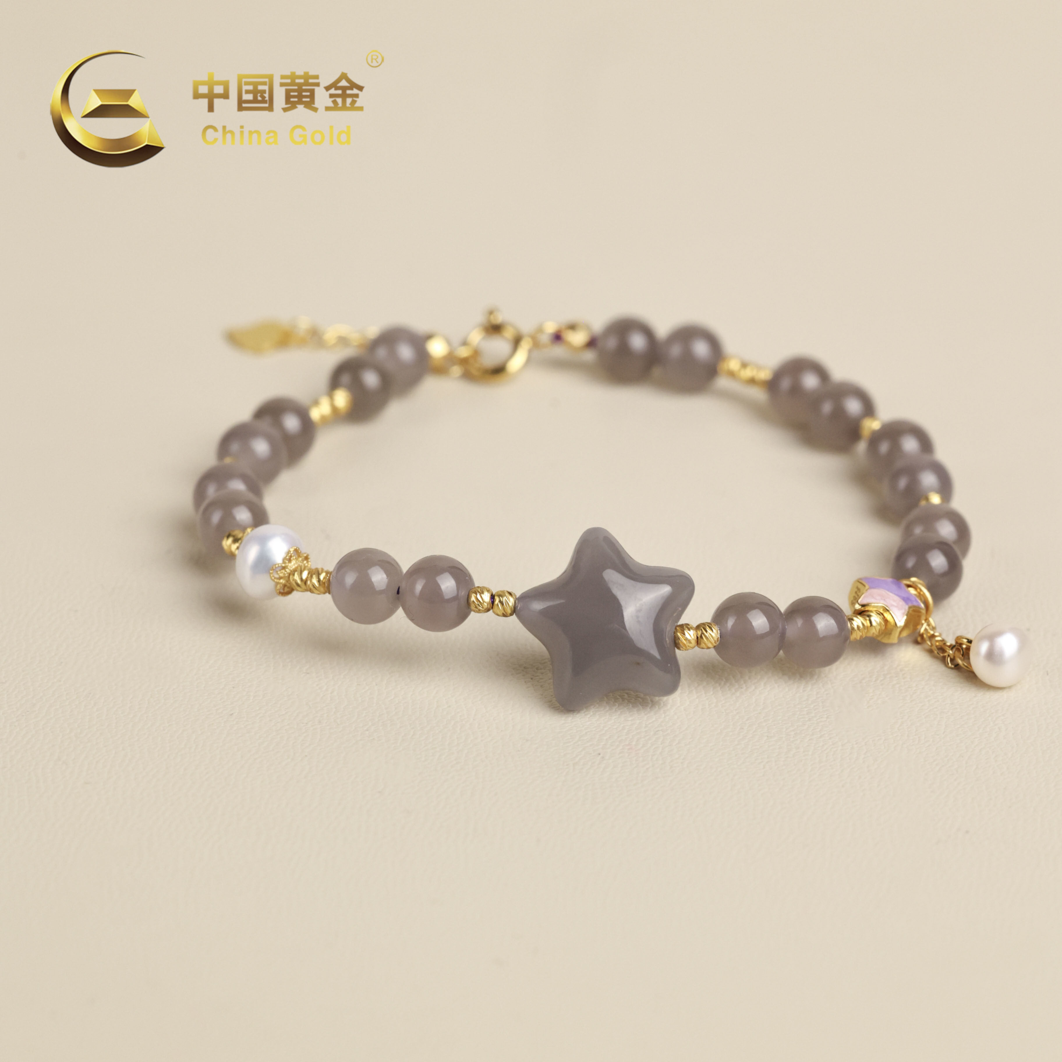 【中国黄金】紫灵 | 和田玉*手链*S925银镶嵌-S4159-Y