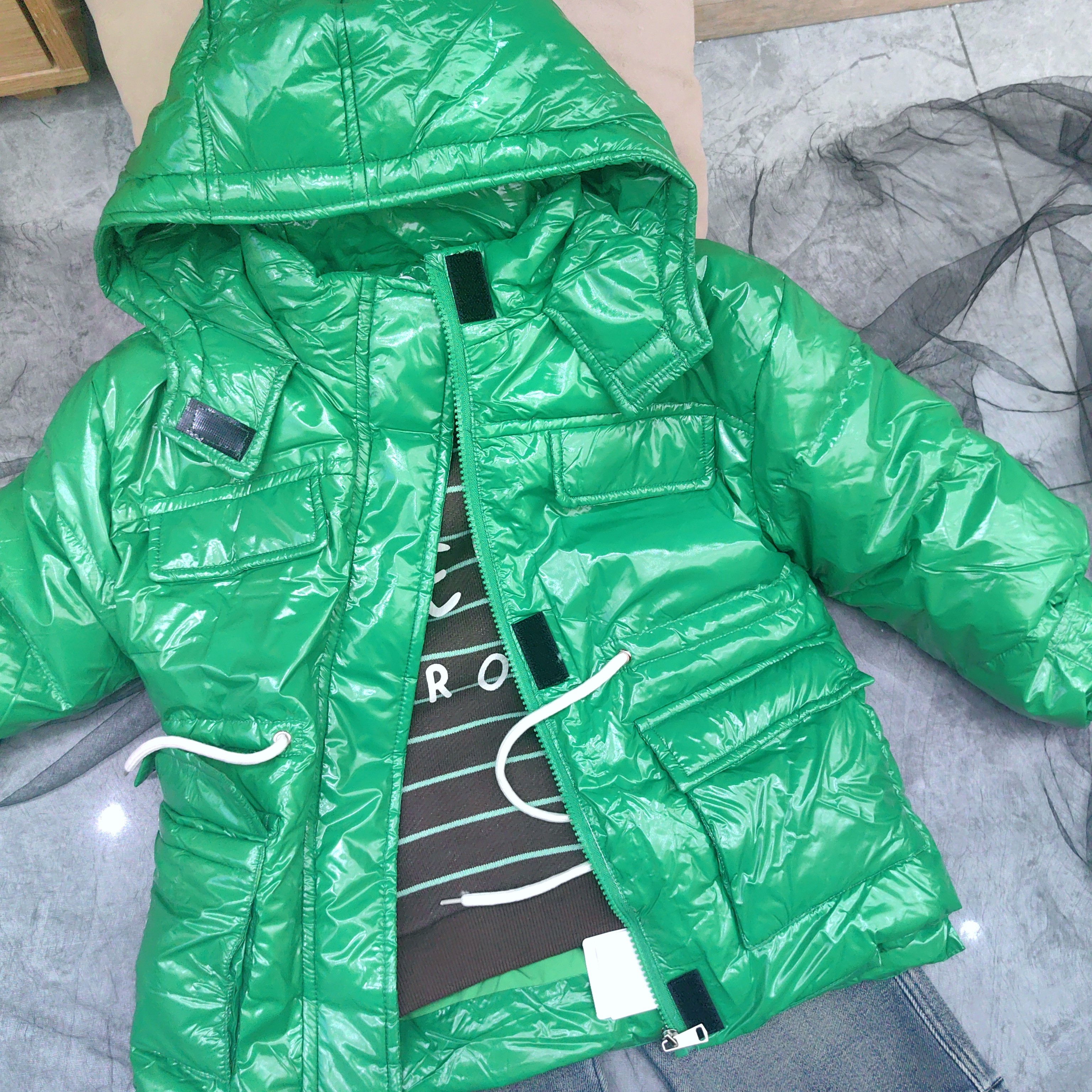 小童羽绒服亮免洗连帽冬款潮酷百搭男女款