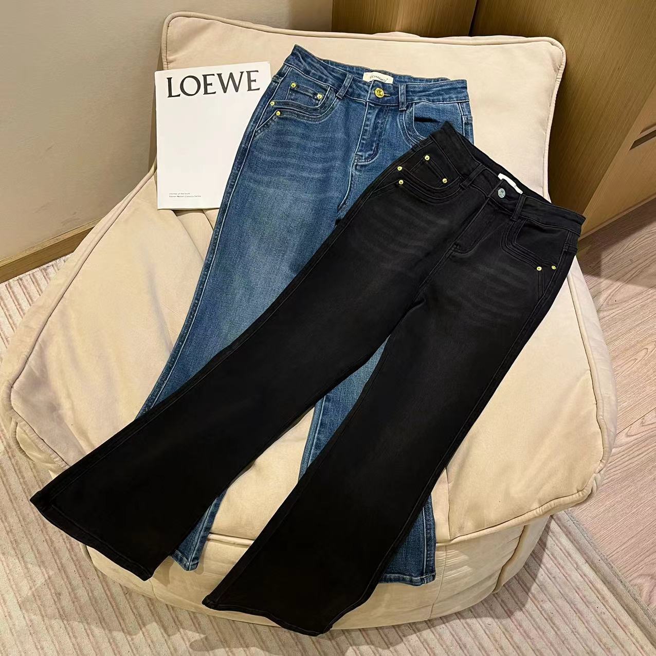 YUE 26811 春季新款显瘦水洗牛仔裤百搭