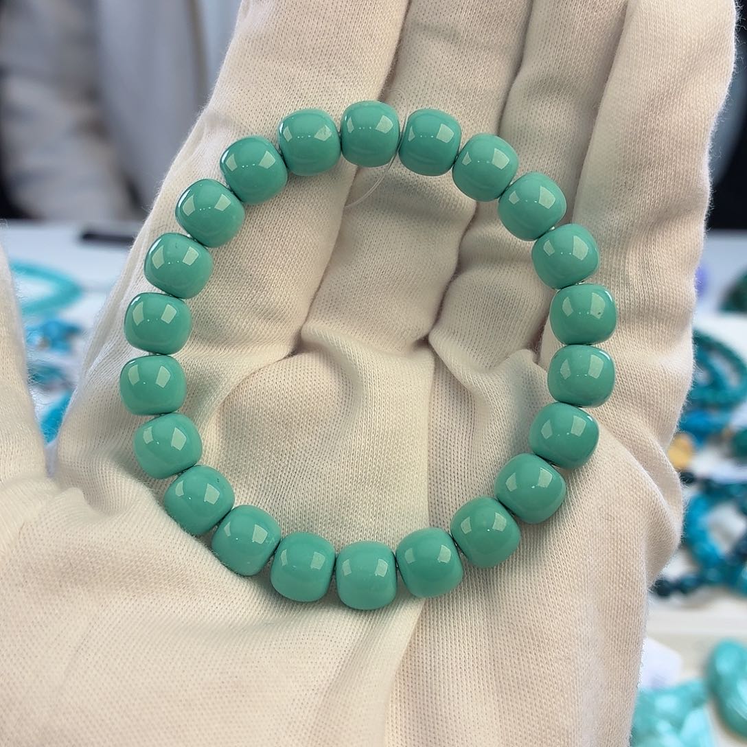 赫****绿松石未镶嵌挂件8mm