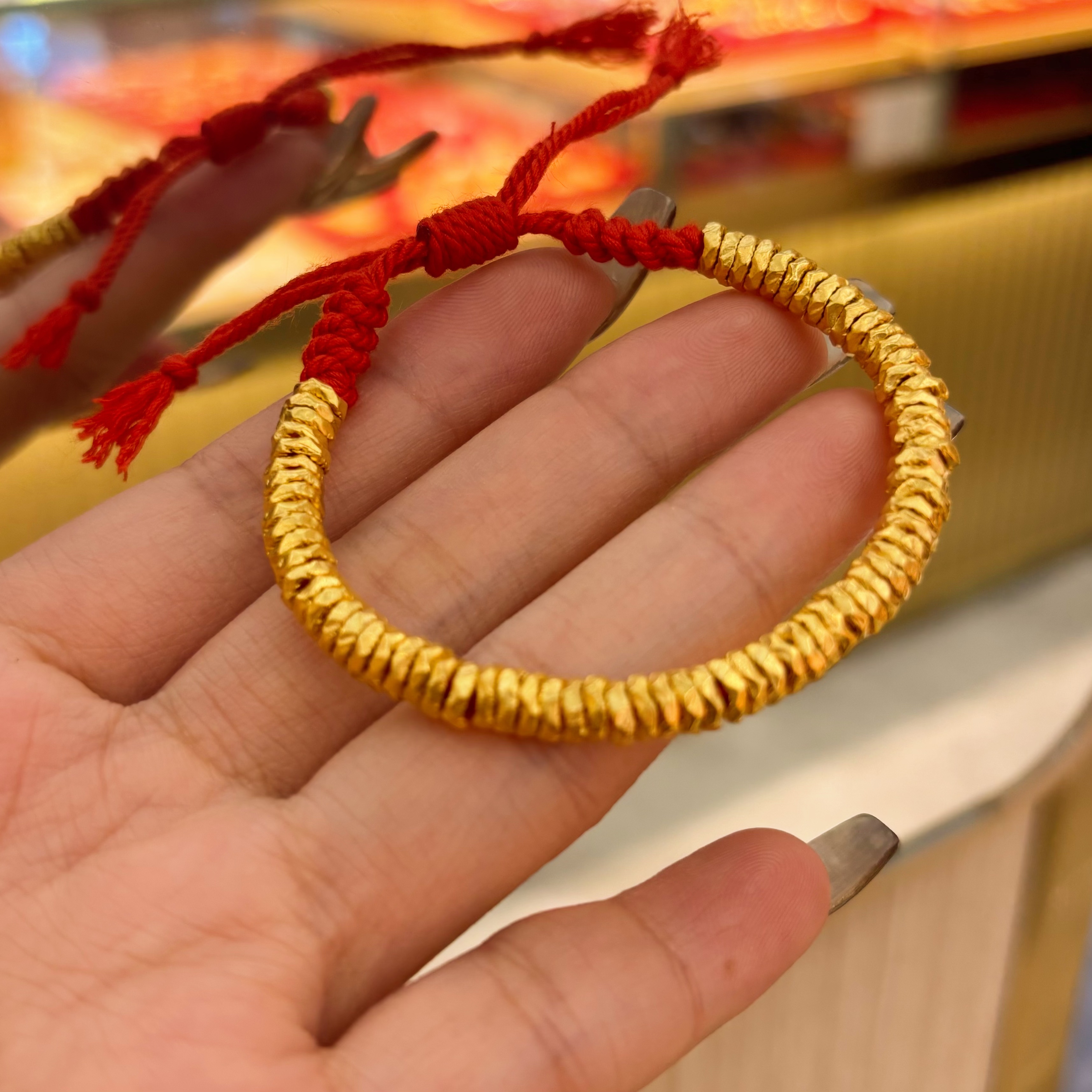 【佳佳专属】足金5mm盘缠满串红绳