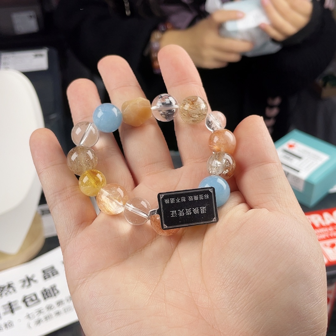 手串银S925镀金镶嵌水晶