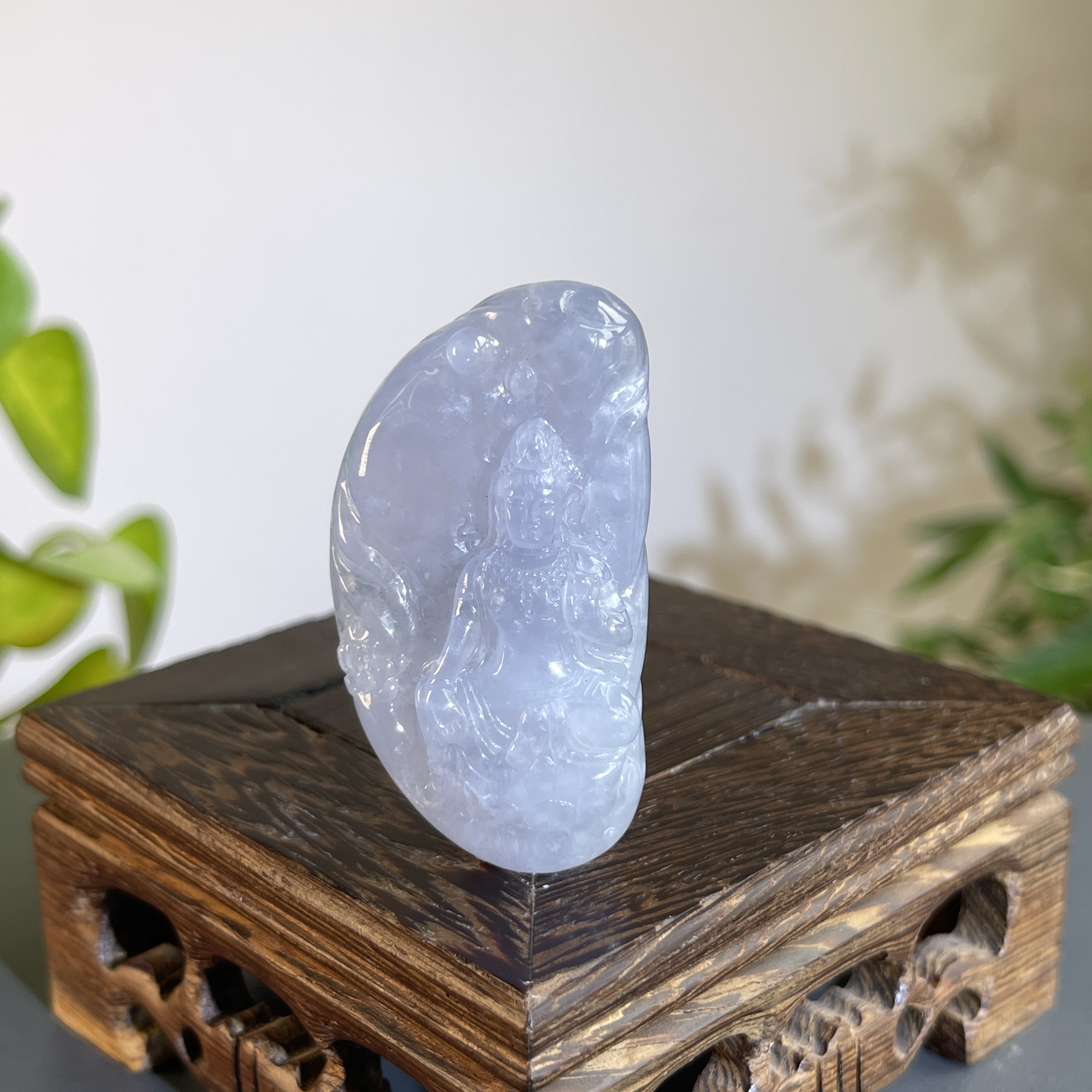 JTW25-139 天然缅甸A货翡翠  莲花观音